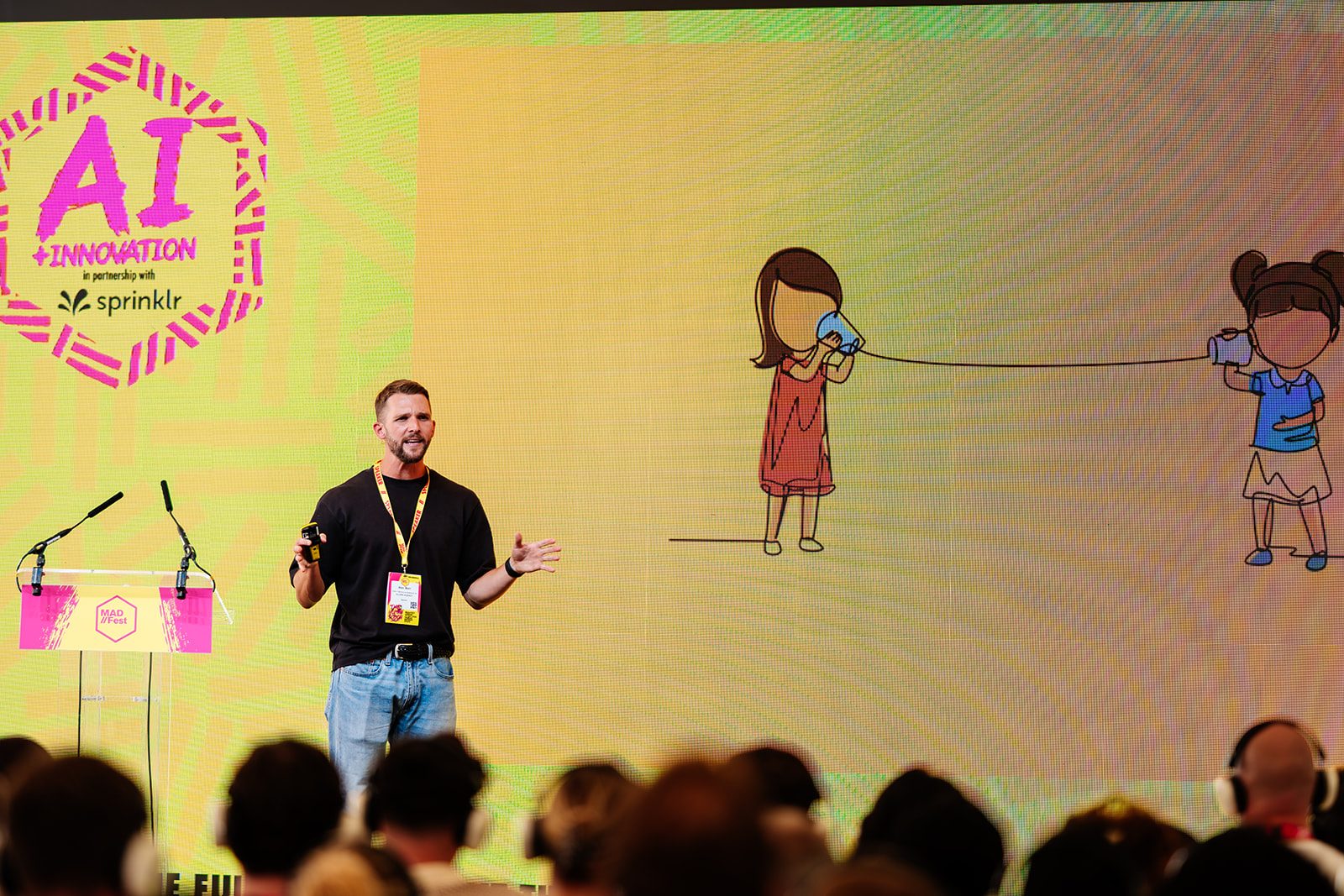 Alec Barr on the AI + Innovation stage at MAD//Fest London 2026